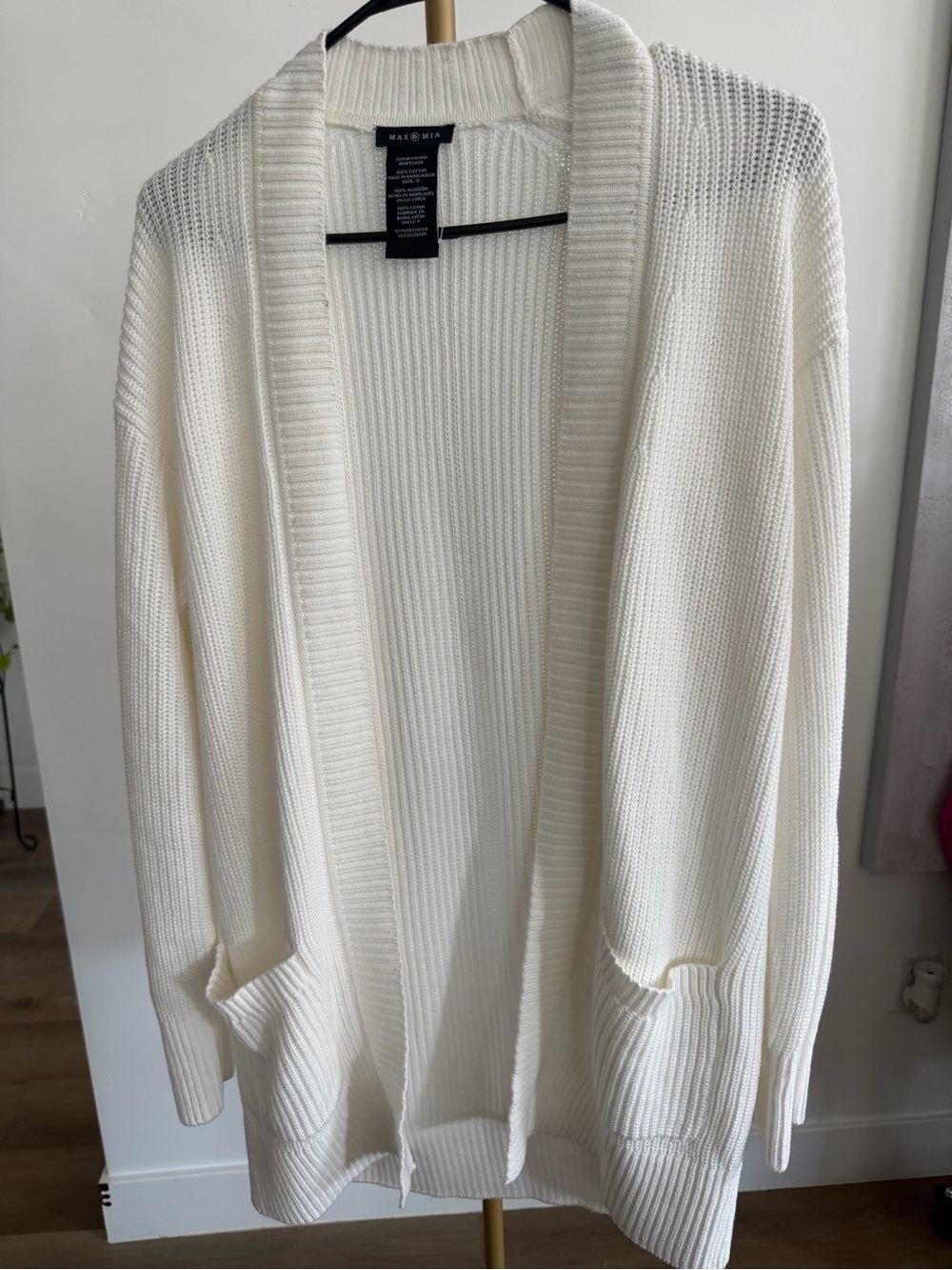 52. Max & Mia Open-Front Cream Knit Cardigan